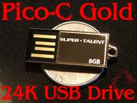 Super Talent Pico-C 8gb 24K Gold USB Drive 