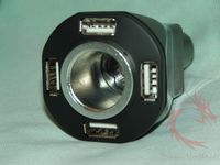 Car Charger with 4 USB Ports and 1 Cigarette Socket